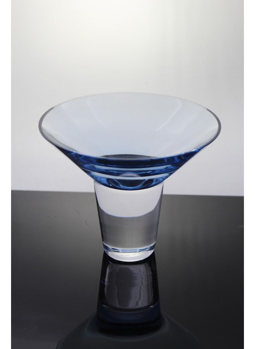 Paşabahçe Denizli Glass Fountain Royal Crystal Blue Decorated Martini Stem Glass 1 Piece 22056  - Image 2