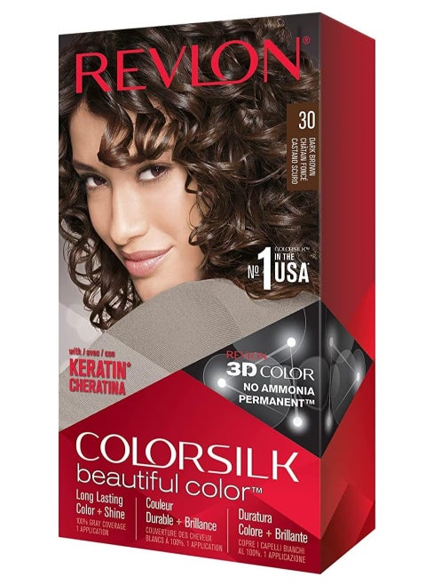 Revlon ColorSilk Hair Color 30, Dark Brown