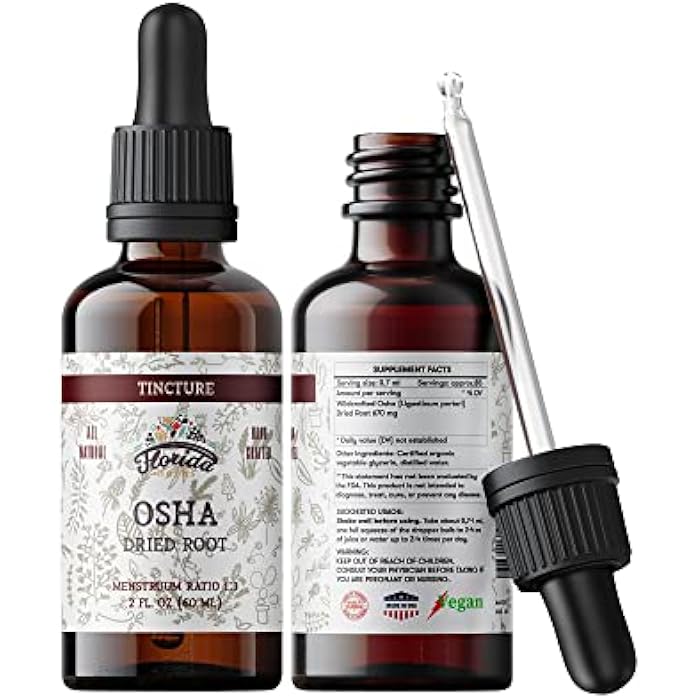 FLORIDA HERBS OSHA Root Liquid Extract for Respiratory Support, Organic OSHA Tincture Natural Lung Detox 2 Fl Oz - Image 1