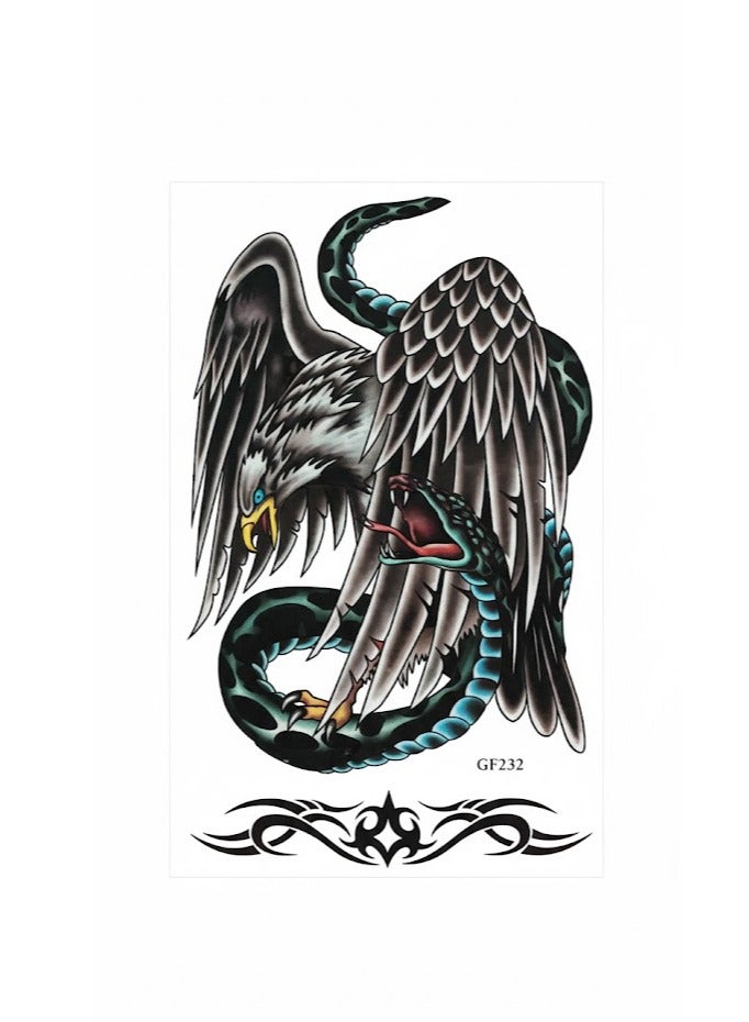 تاتؤ مؤقت مقاوم للماء علي شكل نسر مثير يمسك ثعبانًا تصميم جميل وجذاب - Image 1