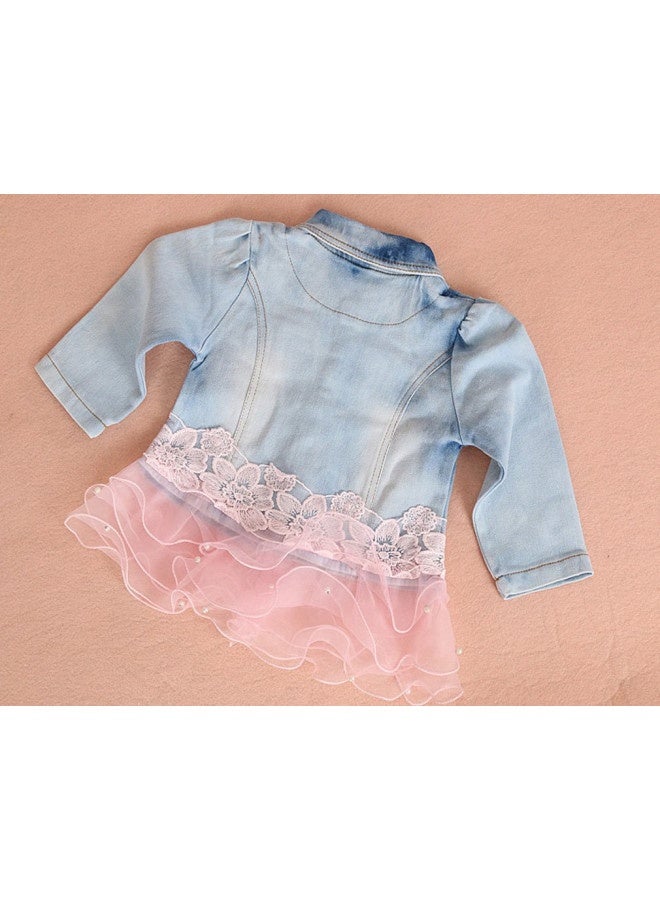 Yao Baby Girls Denim Clothing Sets 3 Pieces Sets T Shirt Denim Jacket And Jeans - Image 4