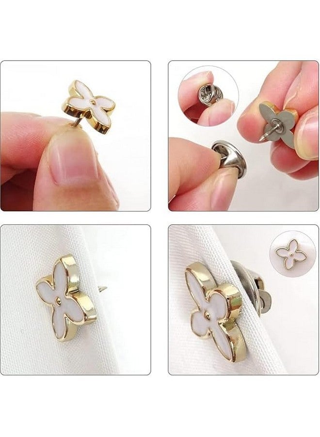ARLICORPING 20Pcs Women Shirt Brooch Buttons Pearl No Sew Button Pins Instant Button Jeans Button Pins Women Shirt Safety Brooch (BROOCH BUTTON_PK_J) - Image 3