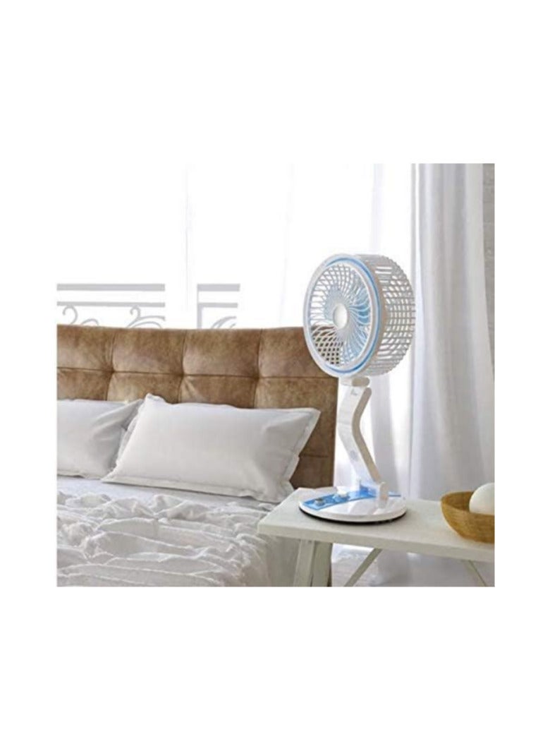 مروحة قابلة للطي وقابلة للشحن مع مصباح LED 360 درجة (متعددة الألوان)، عدد المنافذ: 4، 10.0 واط ساعي - Image 3