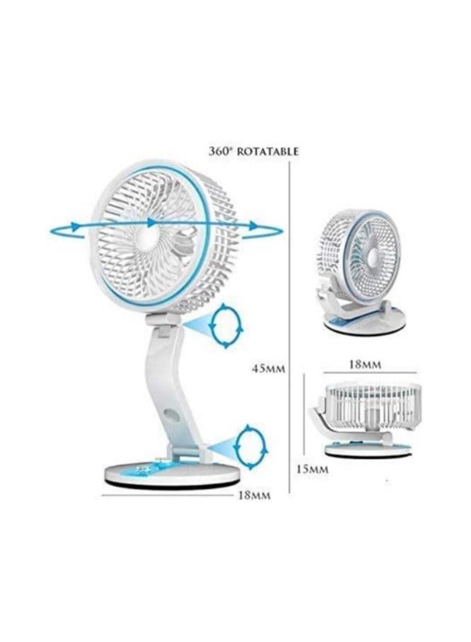 مروحة قابلة للطي وقابلة للشحن مع مصباح LED 360 درجة (متعددة الألوان)، عدد المنافذ: 4، 10.0 واط ساعي - Image 5