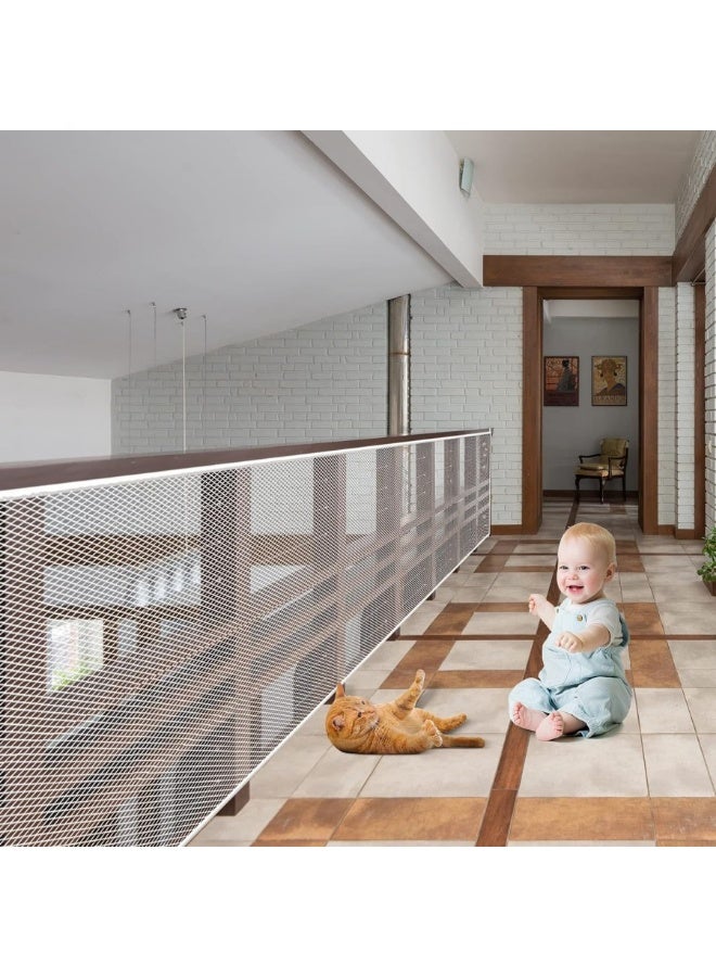 3M white indoor baby handrail railing stair net, children's balcony handrail protection net, child safety stair net, baby and pet safety protection stair fence net - Image 3