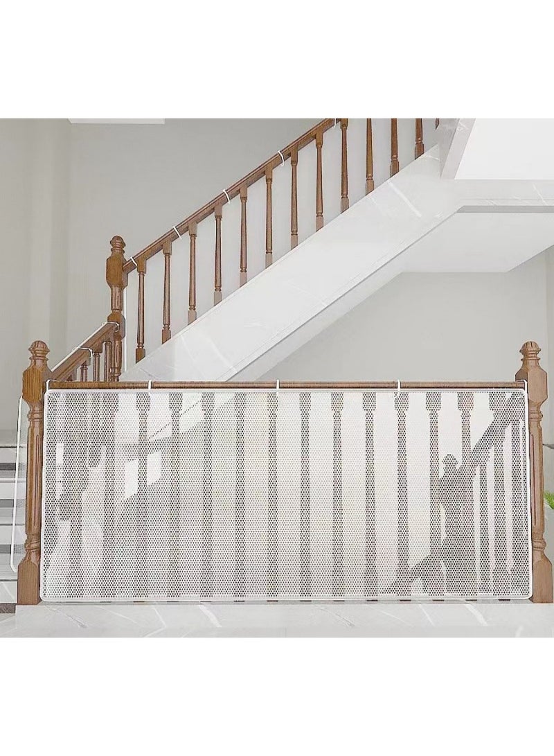 3M white indoor baby handrail railing stair net, children's balcony handrail protection net, child safety stair net, baby and pet safety protection stair fence net - Image 2