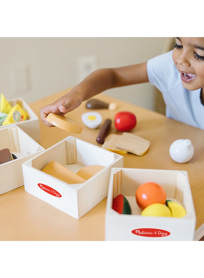 Melissa & Doug Wooden Pizza Party Play Food Set With 36 Toppings Pretend Food, Play Wooden Pizza And Pizza Cutter, Pizza Toy For Kids Ages 3+  - Image 4