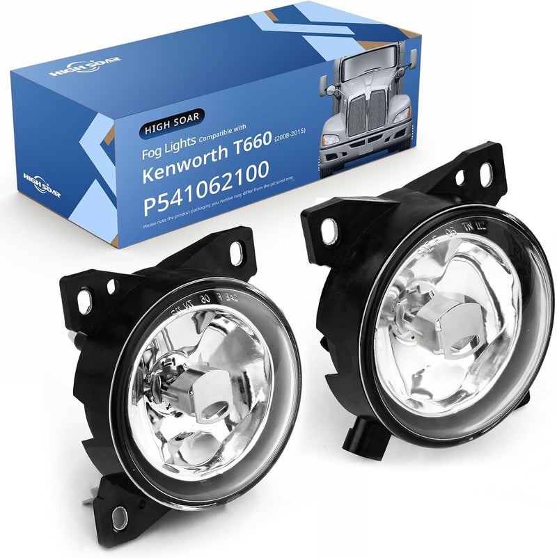 High Soar Fog Lights for Kenworth T660 and Peterbilt 579/587 - Pair with Bulbs - Image 1