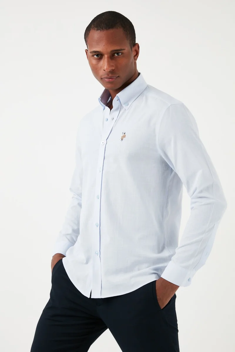 يو اس بولو اسن BASE. Polo Logo Button Collar 100% Cotton Regular Fit Shirt Men's SHIRT G081GL0041829583