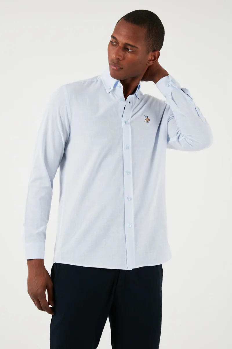 يو اس بولو اسن BASE. Polo Logo Button Collar 100% Cotton Regular Fit Shirt Men's SHIRT G081GL0041829583