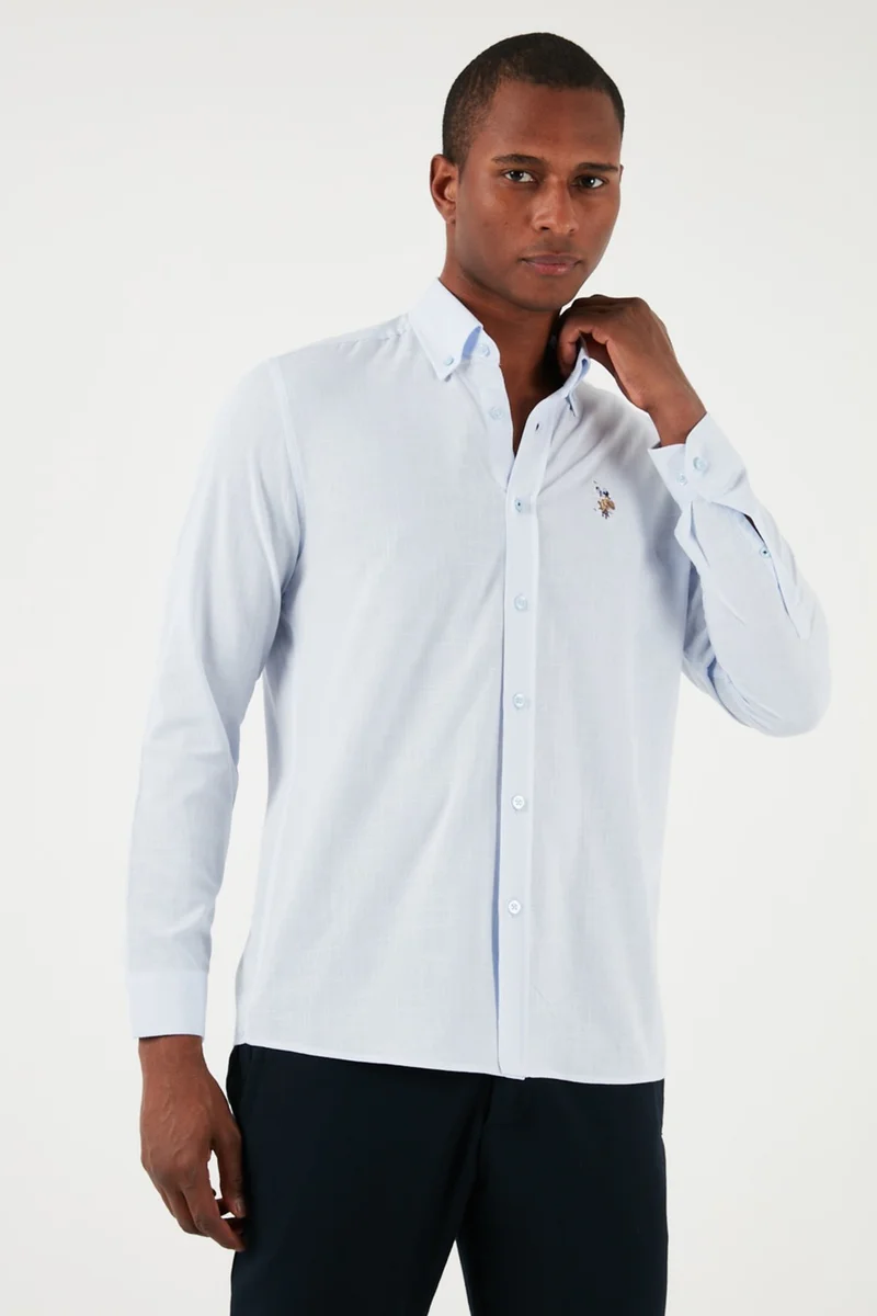 يو اس بولو اسن BASE. Polo Logo Button Collar 100% Cotton Regular Fit Shirt Men's SHIRT G081GL0041829583