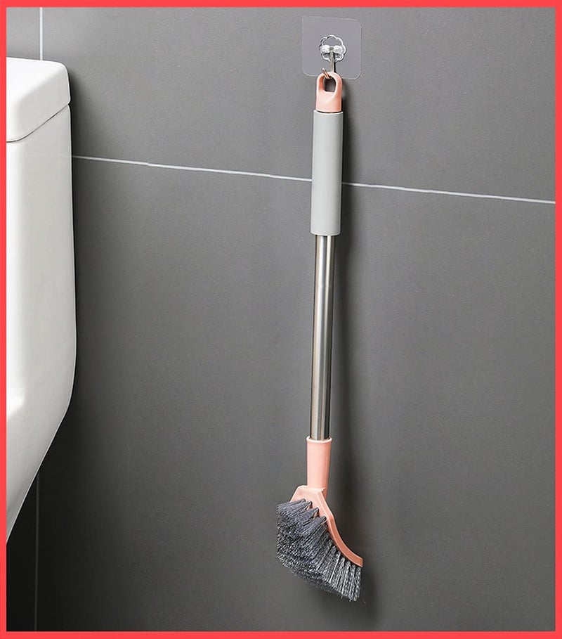 Wolpin Multipurpose Angular Toilet Cleaner Brush (52 x 14 CM) | Bathroom Floor, Sink & Tile Cleaning Brush | Plastic Scrub Brush for Home Bathroom Cleaning Use (Pack of 1) - Image 3