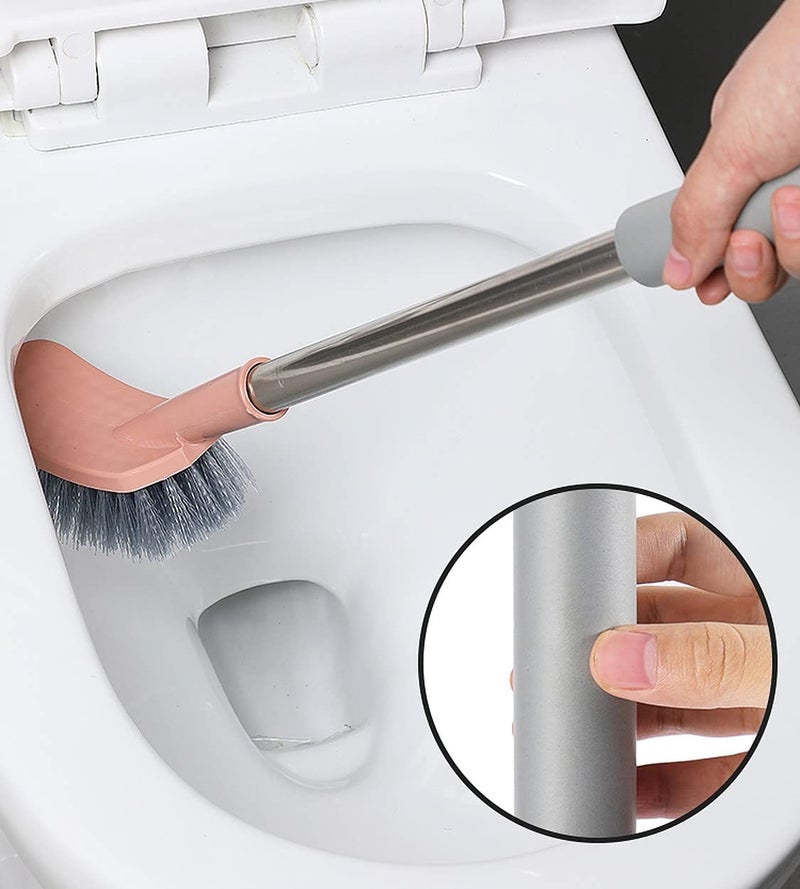 Wolpin Multipurpose Angular Toilet Cleaner Brush (52 x 14 CM) | Bathroom Floor, Sink & Tile Cleaning Brush | Plastic Scrub Brush for Home Bathroom Cleaning Use (Pack of 1) - Image 2