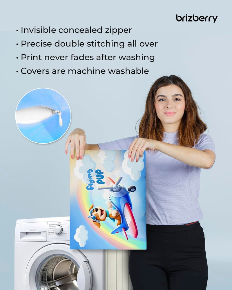 Brizberry® Kids Pillow Cushion with Super Soft Fabric | Animal & Cartoon Prints | 12x18 inches (Design 28) - Image 5