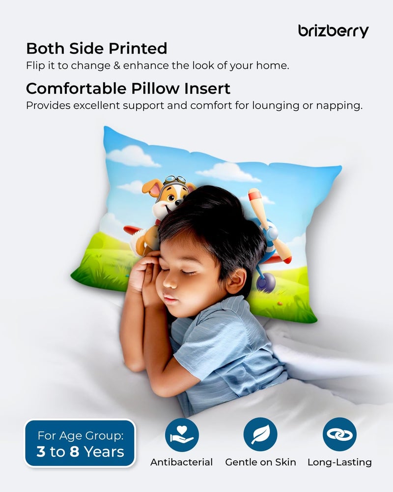 Brizberry® Kids Pillow Cushion with Super Soft Fabric | Animal & Cartoon Prints | 12x18 inches (Design 28) - Image 4