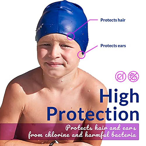 Limmys Kids Swim Cap – 100% Silicone Swim Cap for Boys and Girls – Soft, Stretchy & Comfortable Swimming Cap – Designed for Comfort & Durability - Image 3