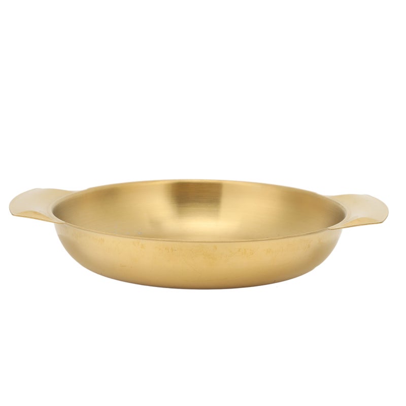 Stainless Steel Paella Pan Easy Cleanup Uniform Heating Double Ear Pot Flat Bottom Skillet Pan Large - Image 3