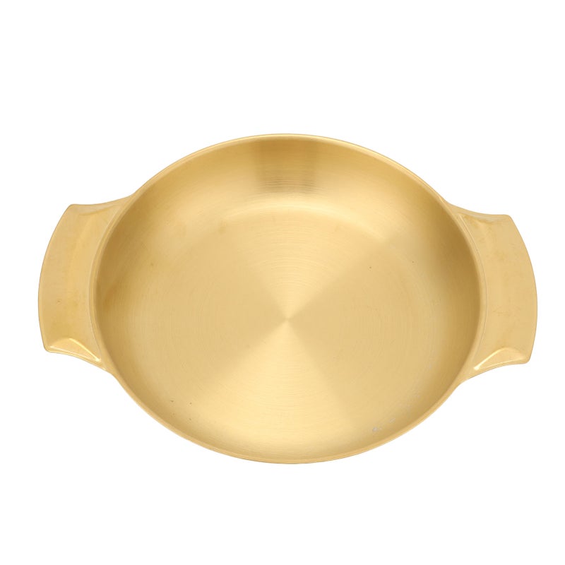 Stainless Steel Paella Pan Easy Cleanup Uniform Heating Double Ear Pot Flat Bottom Skillet Pan Large - Image 1
