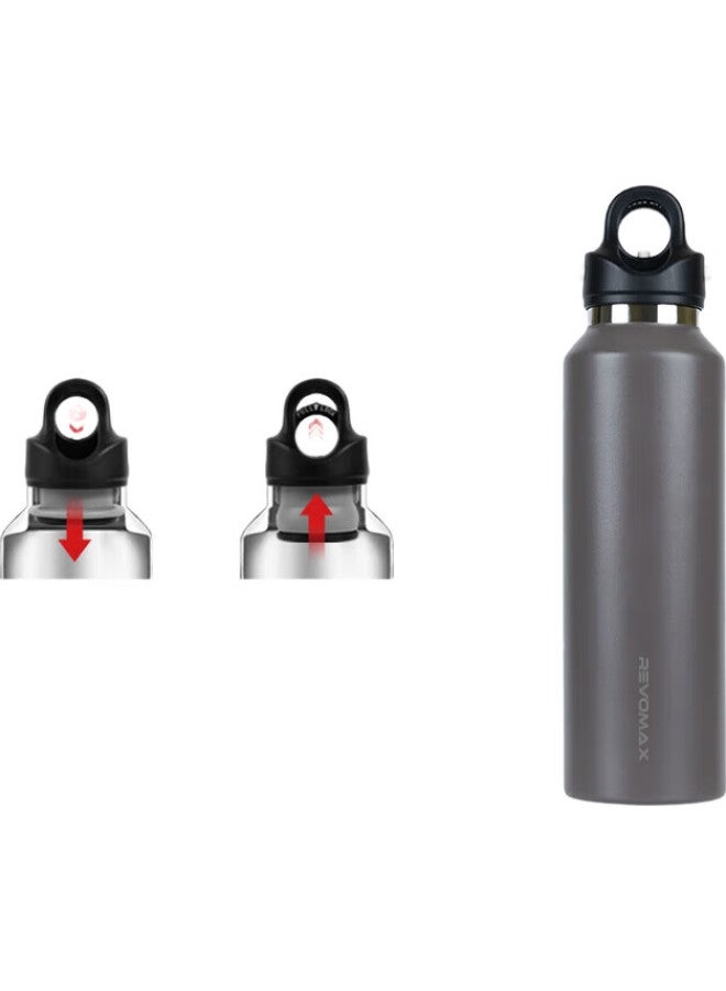 Revomax Insulated Mug, 316L Stainless Steel Water Bottle, Men'S Outdoor Travel Cup, Cooling Cup, Volcanic Brown, 592Ml - Image 2