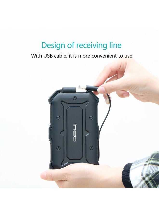 ineo 2.5" USB 3.0 Rugged Waterproof & Shockproof IP66 External Hard Drive Enclosure for 2.5 inch 9.5mm & 7mm SATA HDD SSD (MIL-STD 810 Certified) [T2566-I] - Image 4