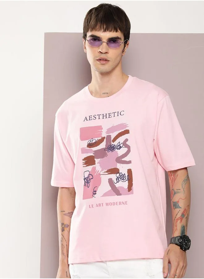 ديلينجر Le'Art Graphic Print Oversized T-Shirt