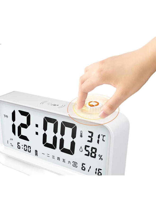 Compas Alarm Clock Student New Model Temperature And Humidity Electronic Clock Children'S Primary School Desktop Clock Backlight Night Light 2388A Pink - Image 3