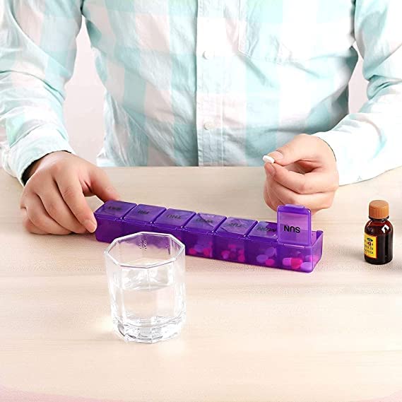 Rilekh Double Tablet Storage | Water Storage Perfect For Carrying Cutting and Organizing Medicines | (TABLET ORGANIZER 7 DAYS 1 TIME (OD)) - Image 5