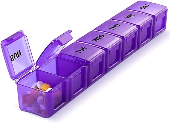 Rilekh Double Tablet Storage | Water Storage Perfect For Carrying Cutting and Organizing Medicines | (TABLET ORGANIZER 7 DAYS 1 TIME (OD)) - Image 1