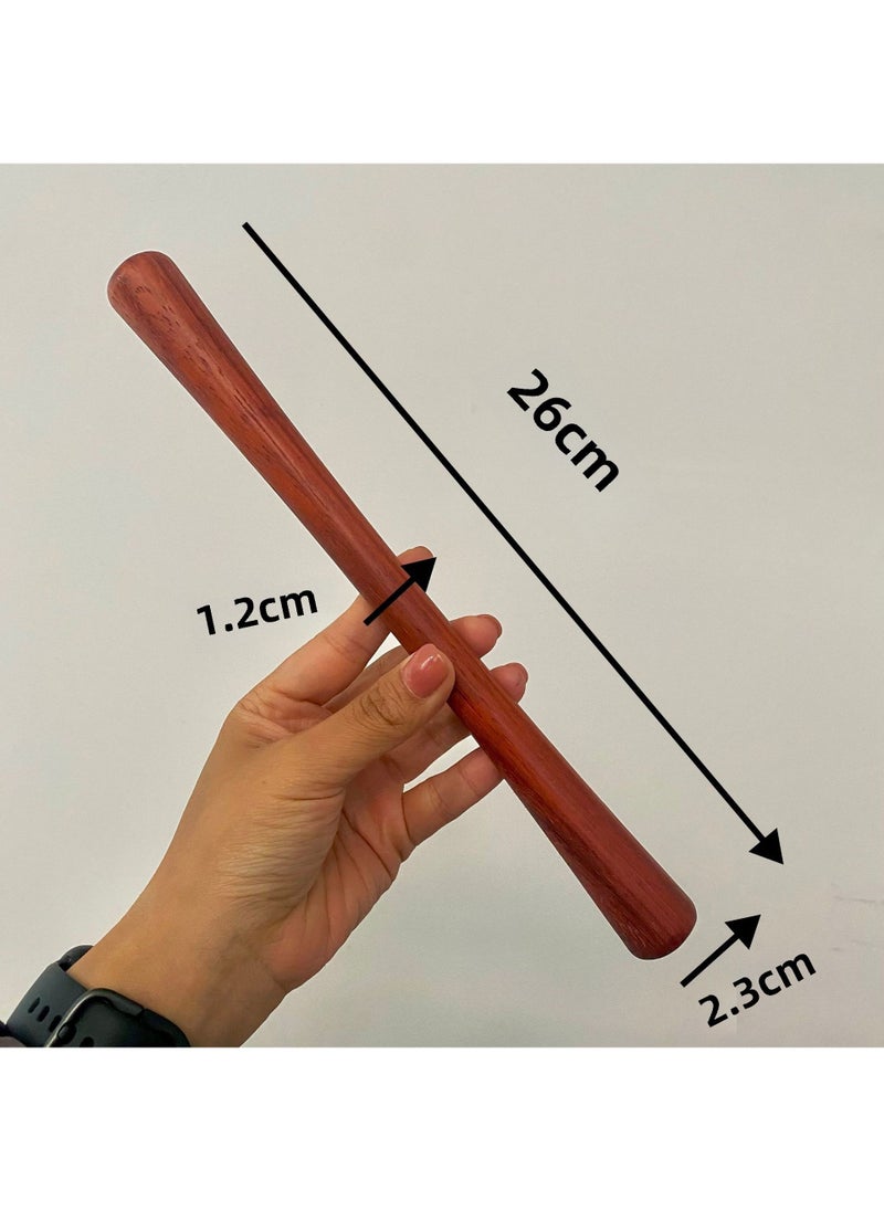 Wooden Massage Stick for Back Pain Relief Red rosewood muscle bone stick (short style) length 26cm width 2.3cm 