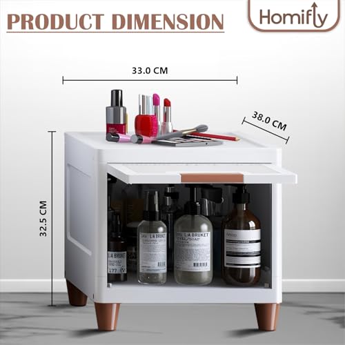 HOMIFLY 1 Tier ABS Organizer for Clothes/Modular Kitchen Storage Rack/Modular Wardrobe for Cloth/Space Saving Closet for Bedroom-Living Room/Stackable Cabinet/Almirah for Home(White) - Image 3