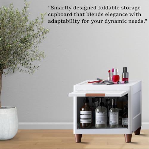 HOMIFLY 1 Tier ABS Organizer for Clothes/Modular Kitchen Storage Rack/Modular Wardrobe for Cloth/Space Saving Closet for Bedroom-Living Room/Stackable Cabinet/Almirah for Home(White) - Image 4