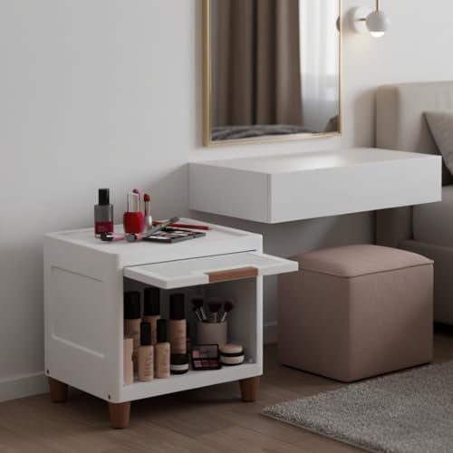 HOMIFLY 1 Tier ABS Organizer for Clothes/Modular Kitchen Storage Rack/Modular Wardrobe for Cloth/Space Saving Closet for Bedroom-Living Room/Stackable Cabinet/Almirah for Home(White) - Image 1