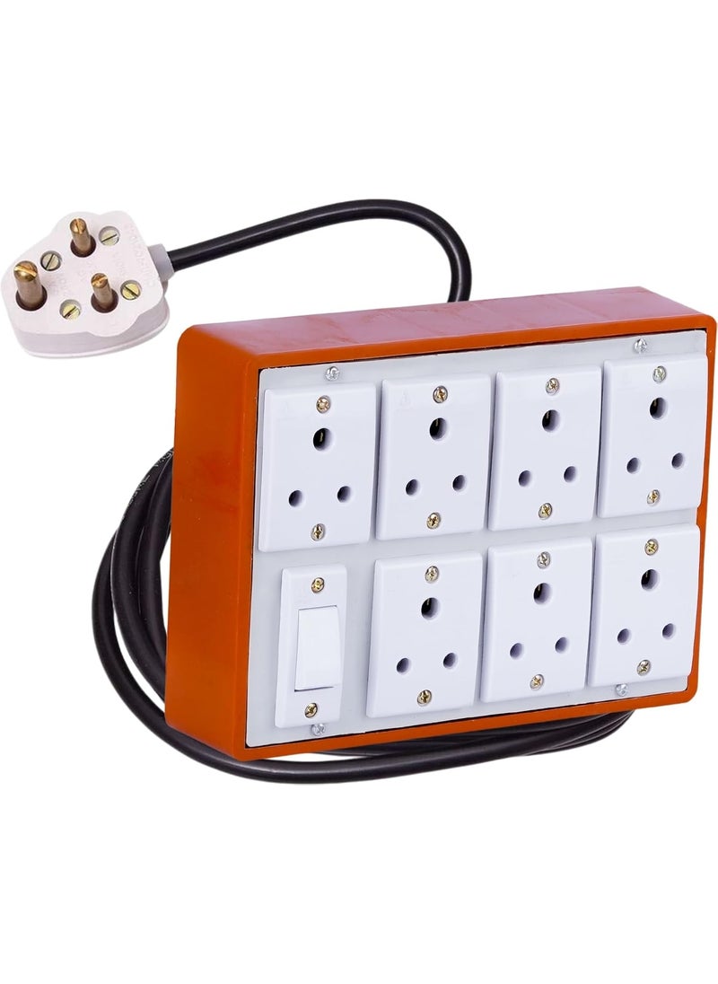 Cordnet Cordnet Premium Extension BoardWIth Brown Seven Socket One Switch 5 Meter Long Wire  - Image 2