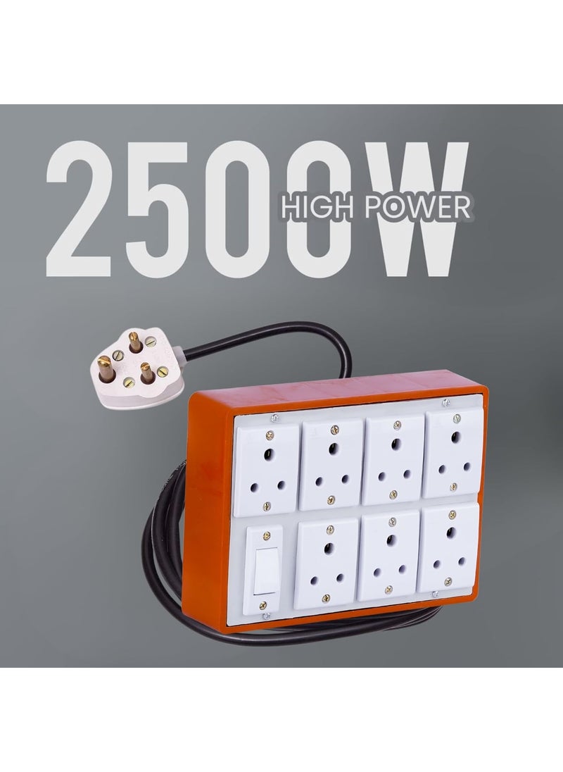 Cordnet Cordnet Premium Extension BoardWIth Brown Seven Socket One Switch 5 Meter Long Wire  - Image 4