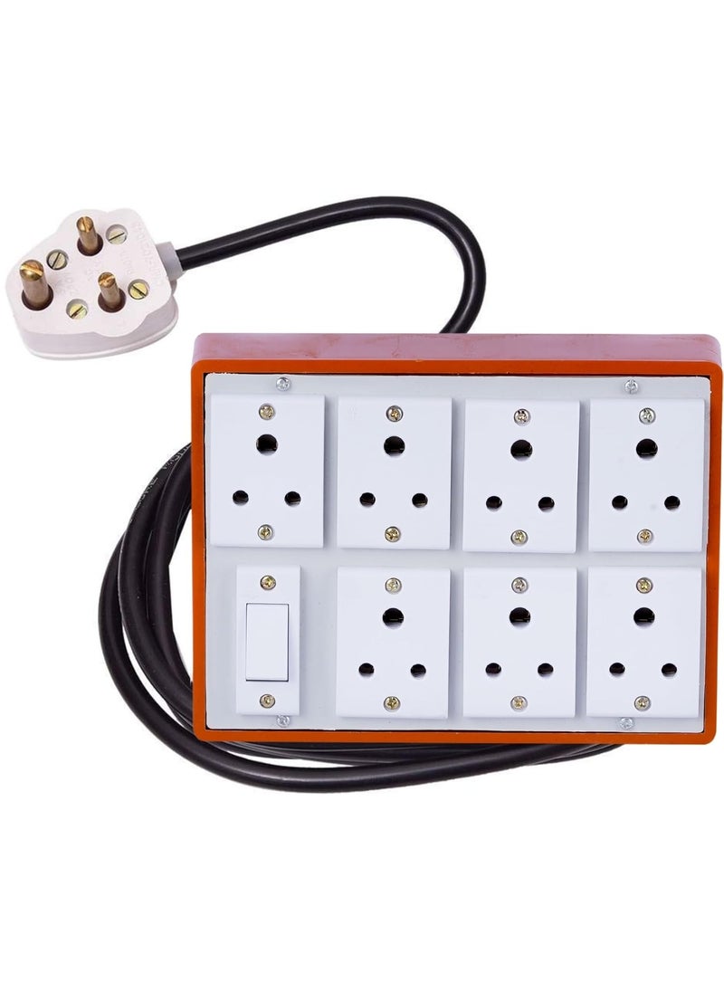 Cordnet Cordnet Premium Extension BoardWIth Brown Seven Socket One Switch 5 Meter Long Wire  - Image 1