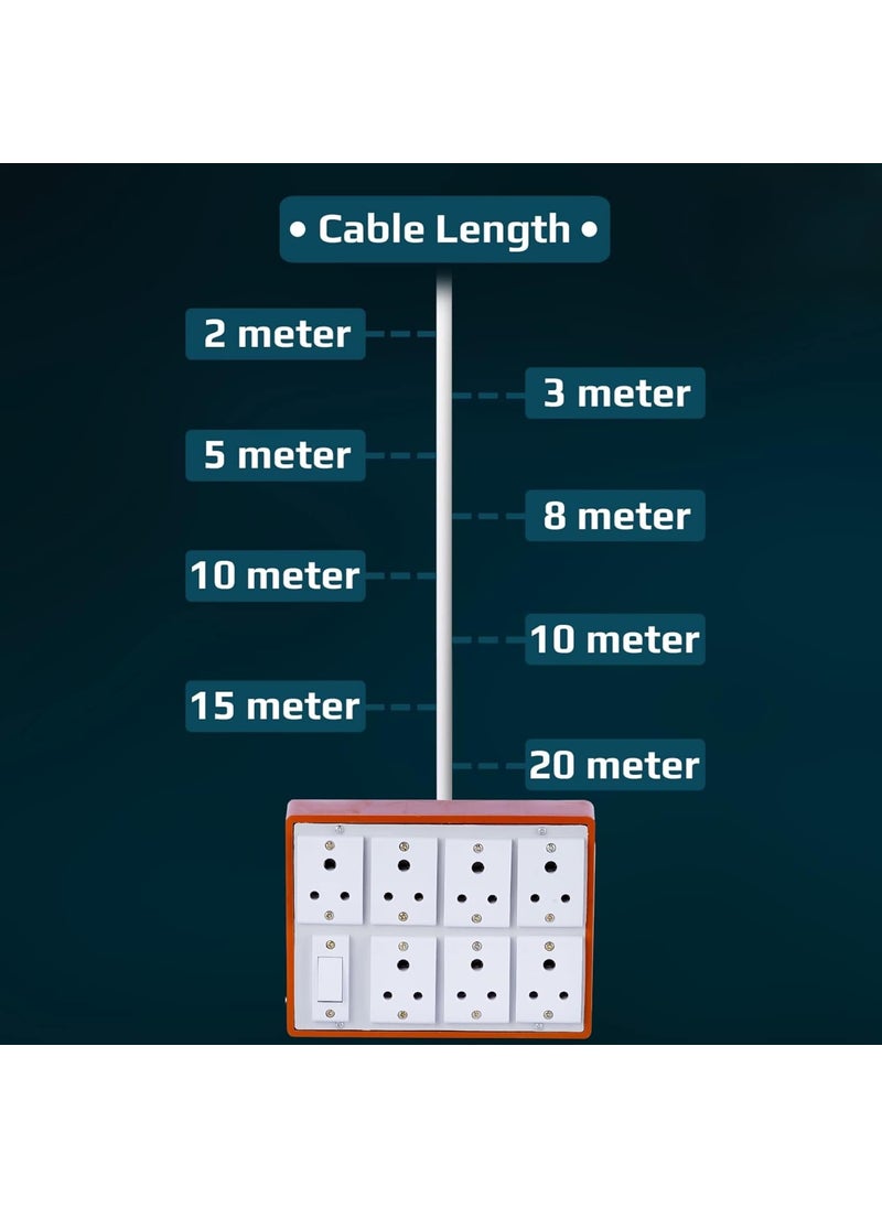 Cordnet Cordnet Premium Extension BoardWIth Brown Seven Socket One Switch 5 Meter Long Wire  - Image 5
