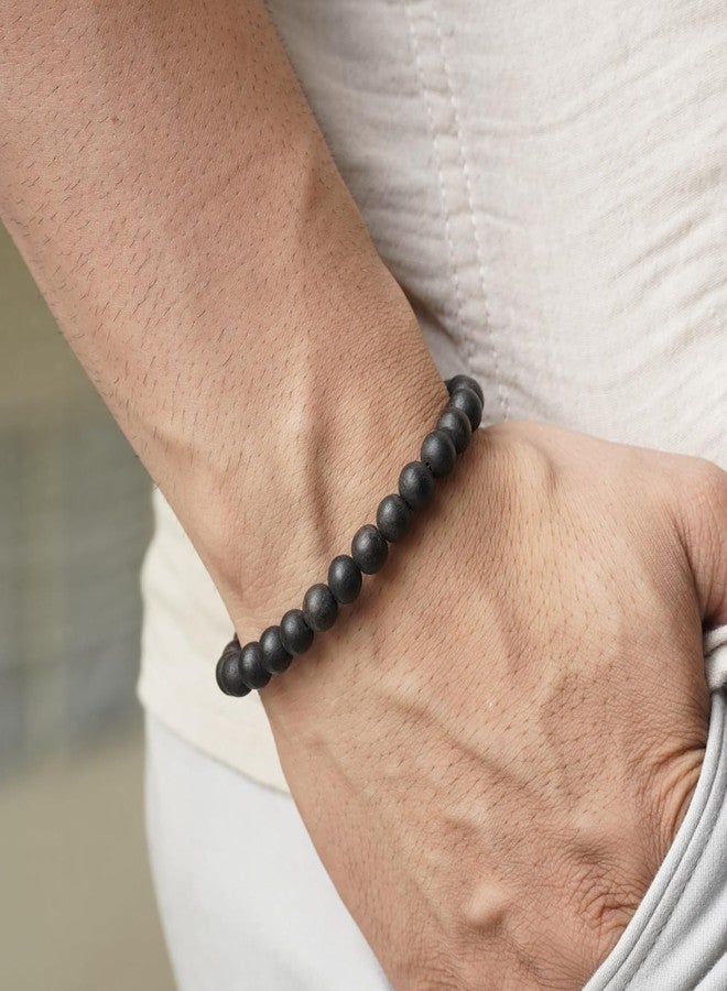 DIVISHA Natural Unpolished Karungali Bracelets Original | Karungali Kattai Bracelet 8mm - Natural Black Ebony Wood 8mm Bead Size, 1 Piece - Image 5