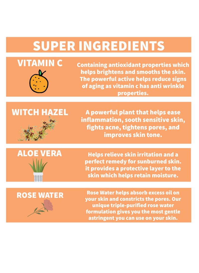 Nature Spell - Brightening Facial Toner with VitaminC, Niacinamide and Pumpkin 200ml - Image 1