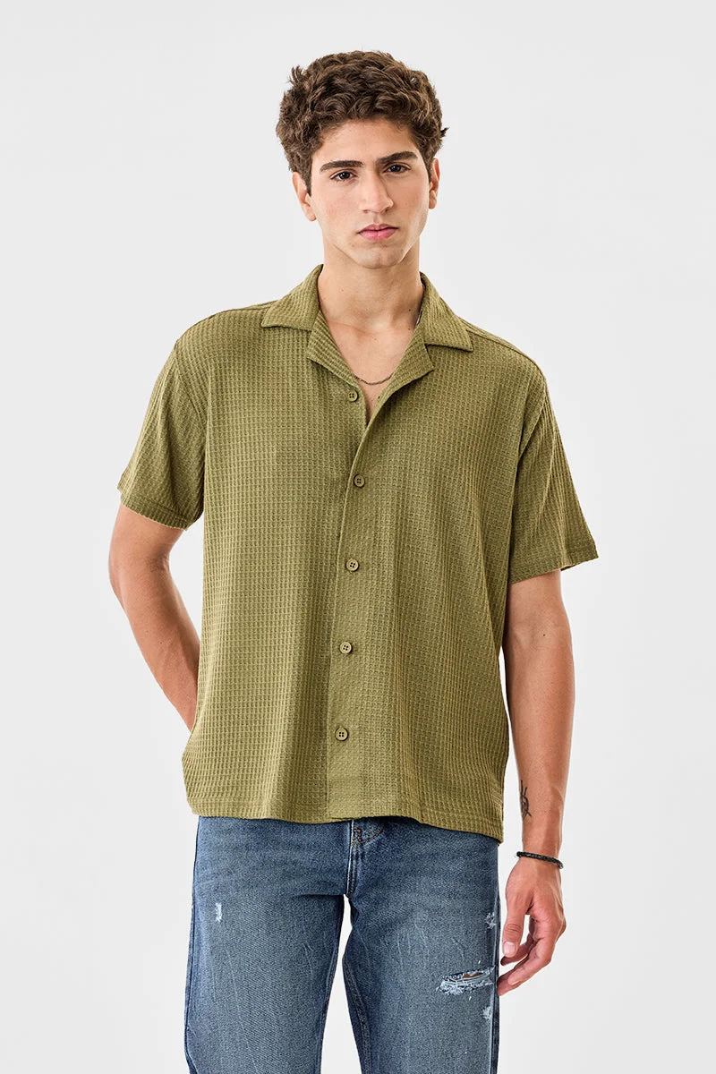 SNITCH قميص بياقة كوبية بنقوش