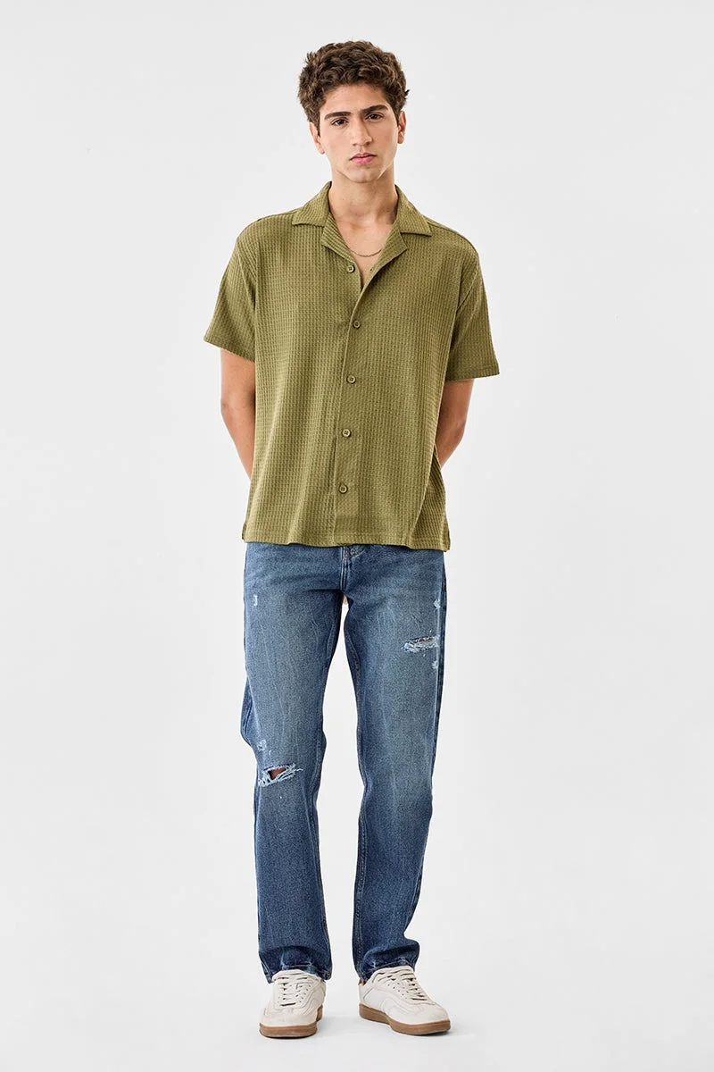 سنيتش قميص بياقة كوبية بنقوش