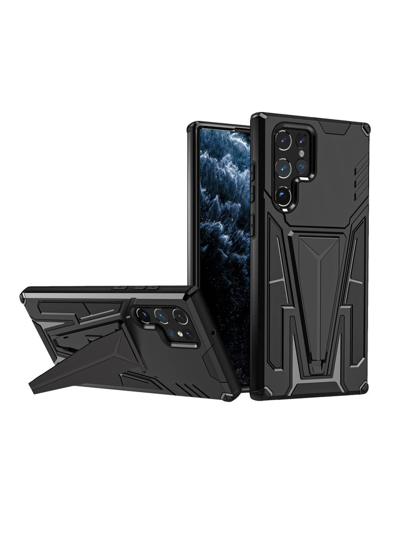 Zikra Compatible Galaxy S22 Ultra Phone Case with Stand Heavy Duty Military Grade Protection Compatible Galaxy S22 Ultra 5g, Compatible Samsung Galaxy S22 Ultra Built-In Stand Magnetic Case (Black) - Image 1