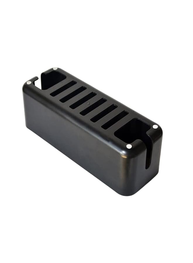 Beauenty Management Box, Power Cord Organizer, Wire Storage Box for Home or Office Desk, Black - Image 2