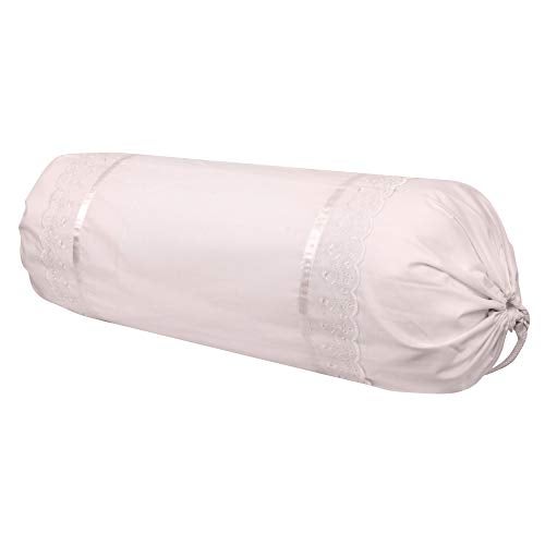 VHC 100% Cotton Lace Bolster Cover 30 * 30 Pack of 2 (Light Pink) - Image 2