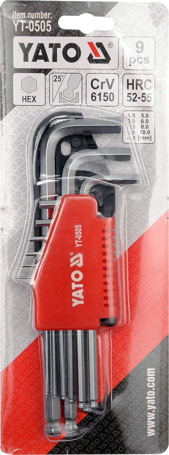 Yato yt0505 Hexagonal Wrench with Ball 9pcs 15 10 mm CRV - Image 3