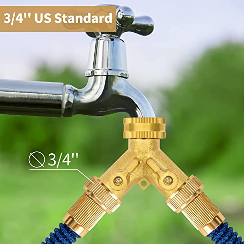 AUTOMAN Hose Splitter 2 Way, Garden Hose Splitter, 100% Rustproof Brass Water Hose Splitter with Adjustable Flow Valves, Seamless Design & 2 Extra Rubber Washers - 3/4" Y Connector Hose Adapter. - Image 5