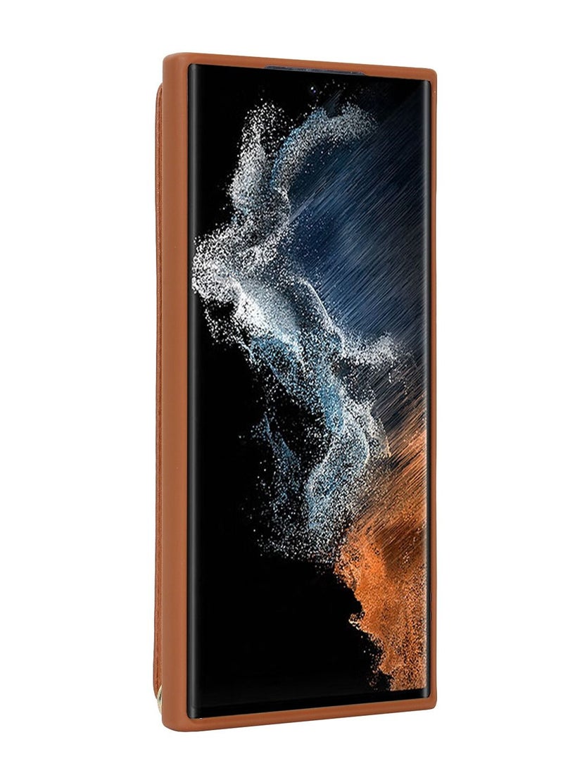 Suteni Back Cover Wristband Card Slots Leather Phone Case for Samsung - Image 2