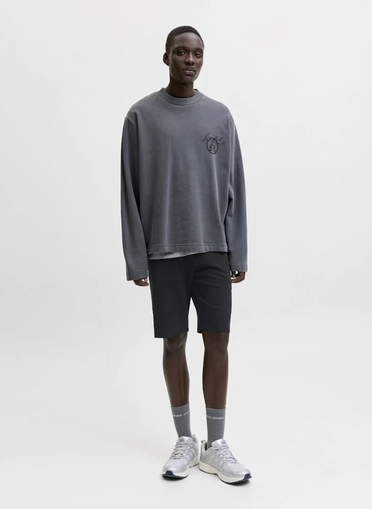 JACK & JONES Black Regular fit Sweat Shorts for Men | Best Price UAE