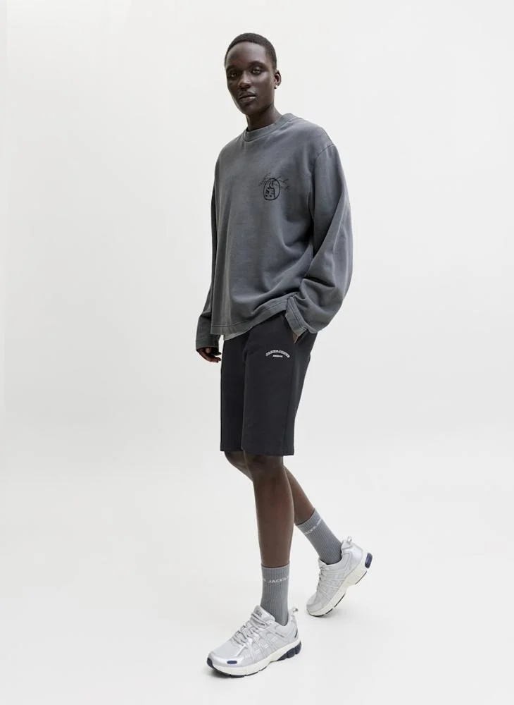 JACK & JONES Black Regular fit Sweat Shorts for Men | Best Price UAE