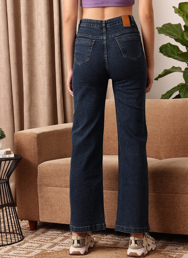 STREET 9 Comfort Dark Shade Straight Fit Jeans for Women - Image 3