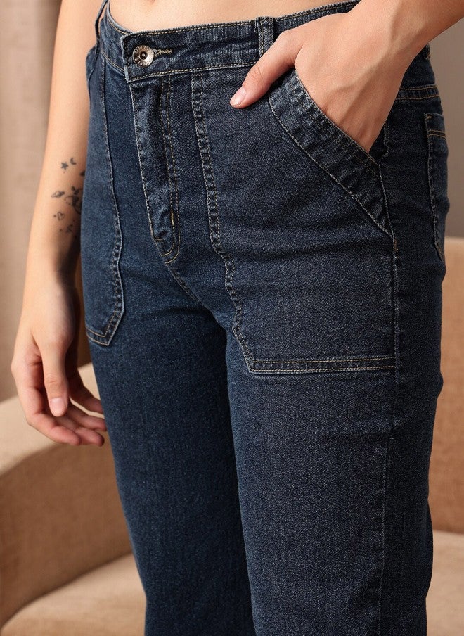 STREET 9 Comfort Dark Shade Straight Fit Jeans for Women - Image 5